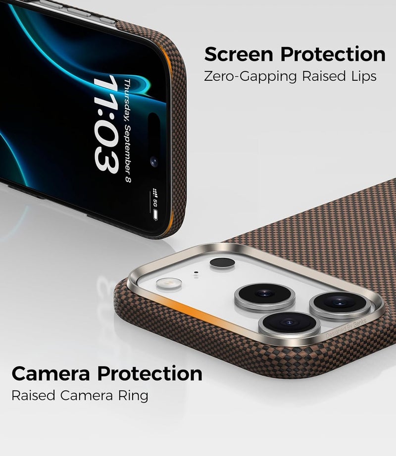 بينكس جراب Benks Armortint Premium لهاتف iPhone 17 Pro، متوافق مع زر التحكم بالكاميرا، ومتوافق مع MagSafe، جراب حماية عسكري مصنوع من ألياف كيفلر من دوبونت - Image 2